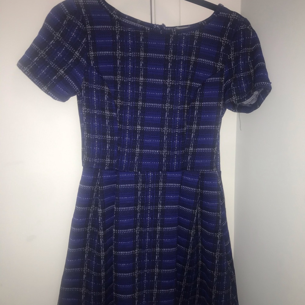 BNWT Finn & clover blue plaid dress - open back